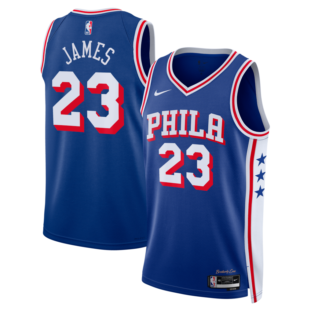 LeBron James #23 Philadelphia 76ers Blue City Edition Swingman Jersey