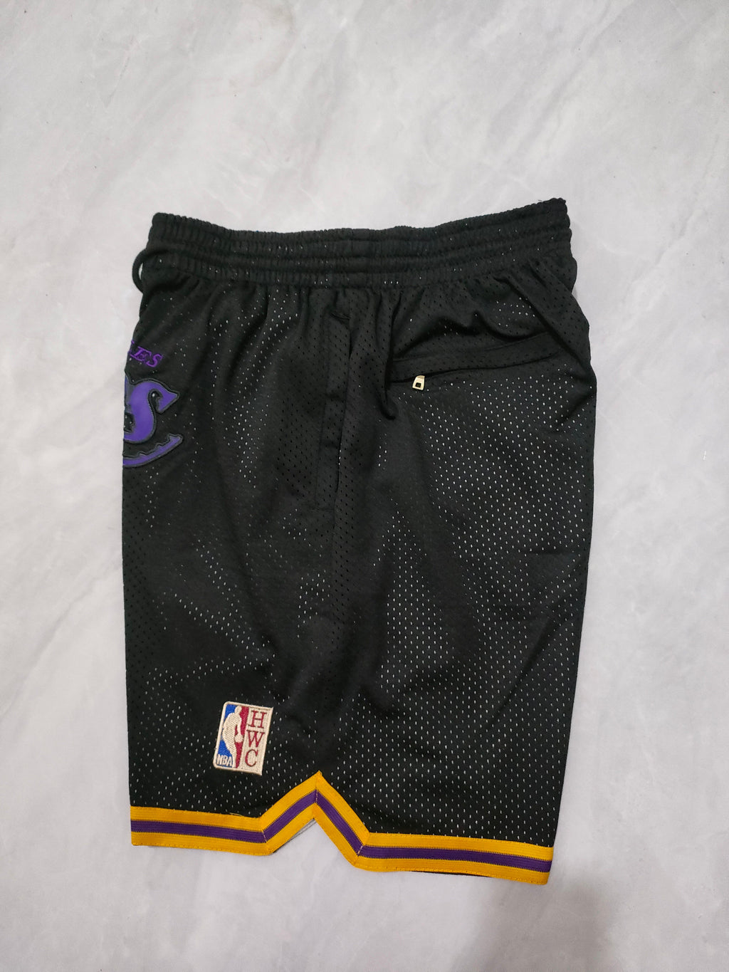 Los Angeles Lakers Black Retro Pocket Shorts