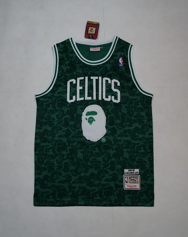 Men's Boston Celtics Bape?x Mitchell #93 NBA Green  Jersey