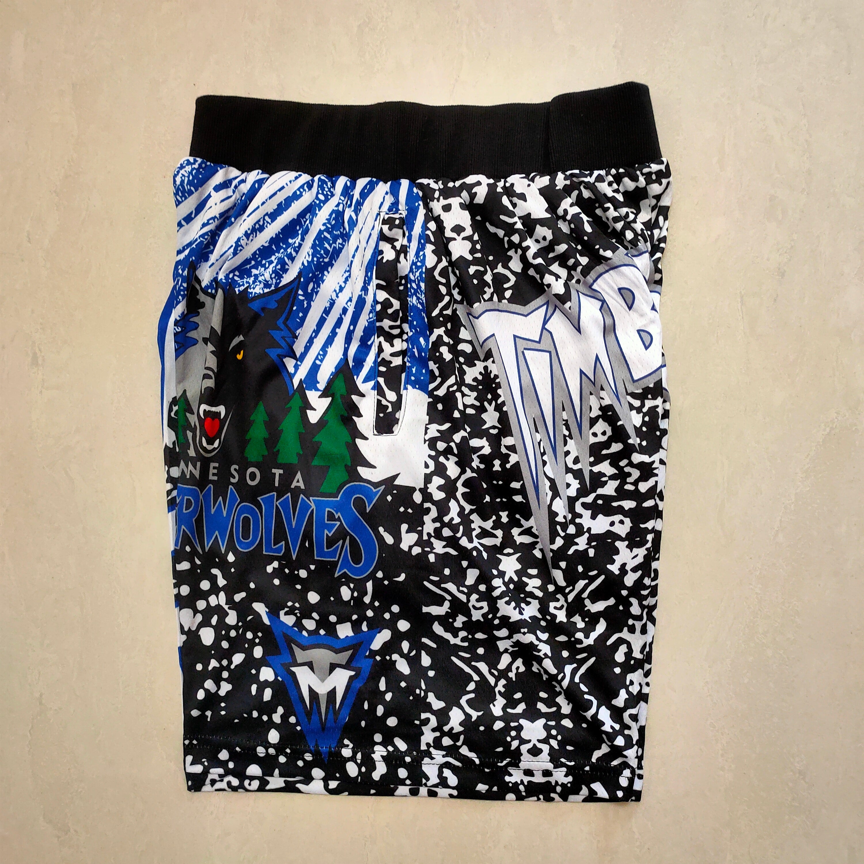 Minnesota Timberwolves Mitchell&ness black pocket pants