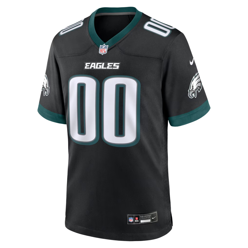 Custom Philadelphia Eagles Black Game Jersey