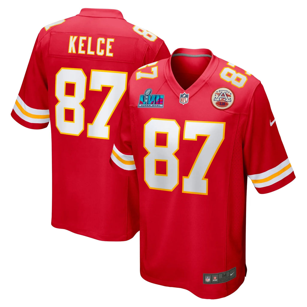 Travis Kelce Kansas City Chiefs Super Bowl LVII Patch Game Jersey - Red