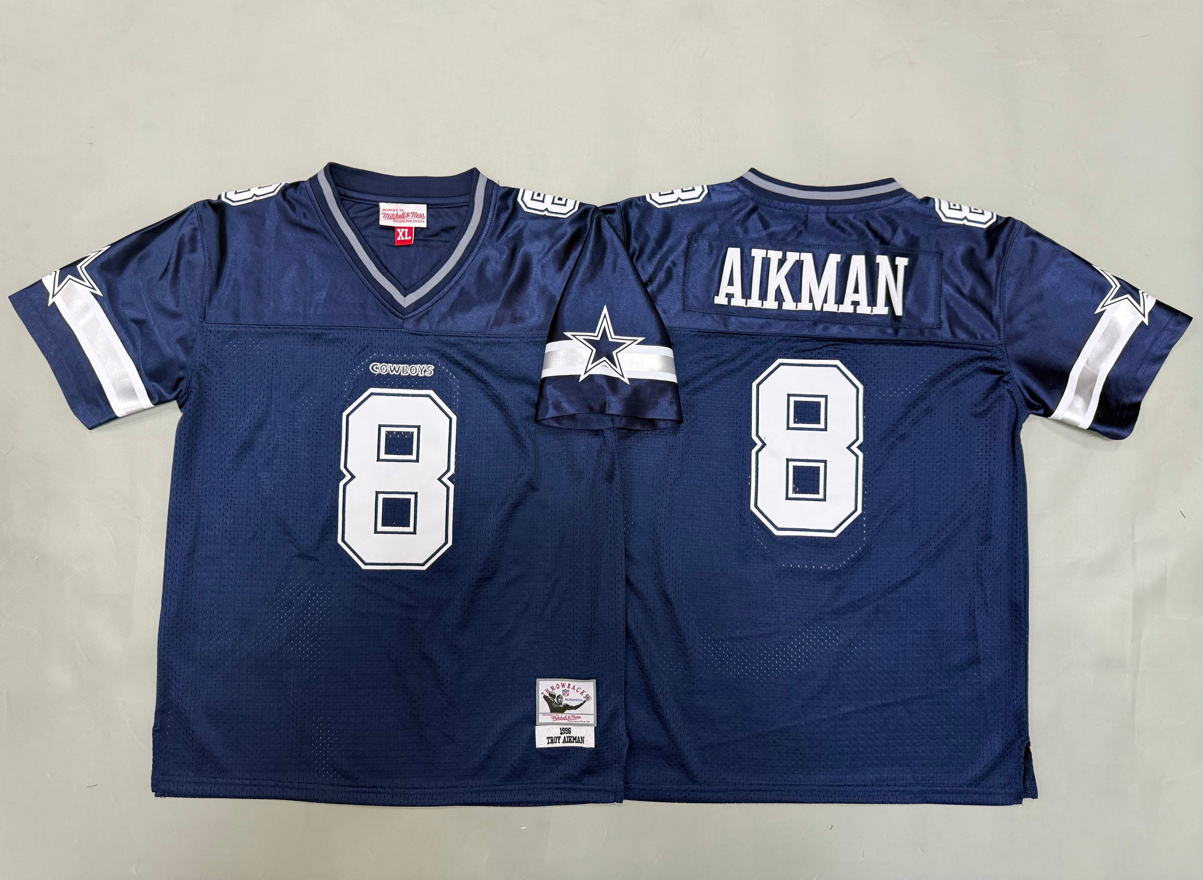 Youth Troy Aikman #8 Dallas Cowboys  Vintage Throwback Jersey