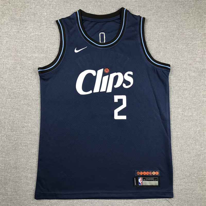 Youth Kawhi Leonard Los Angeles Clippers #2 City Edition Embroidered  Jersey