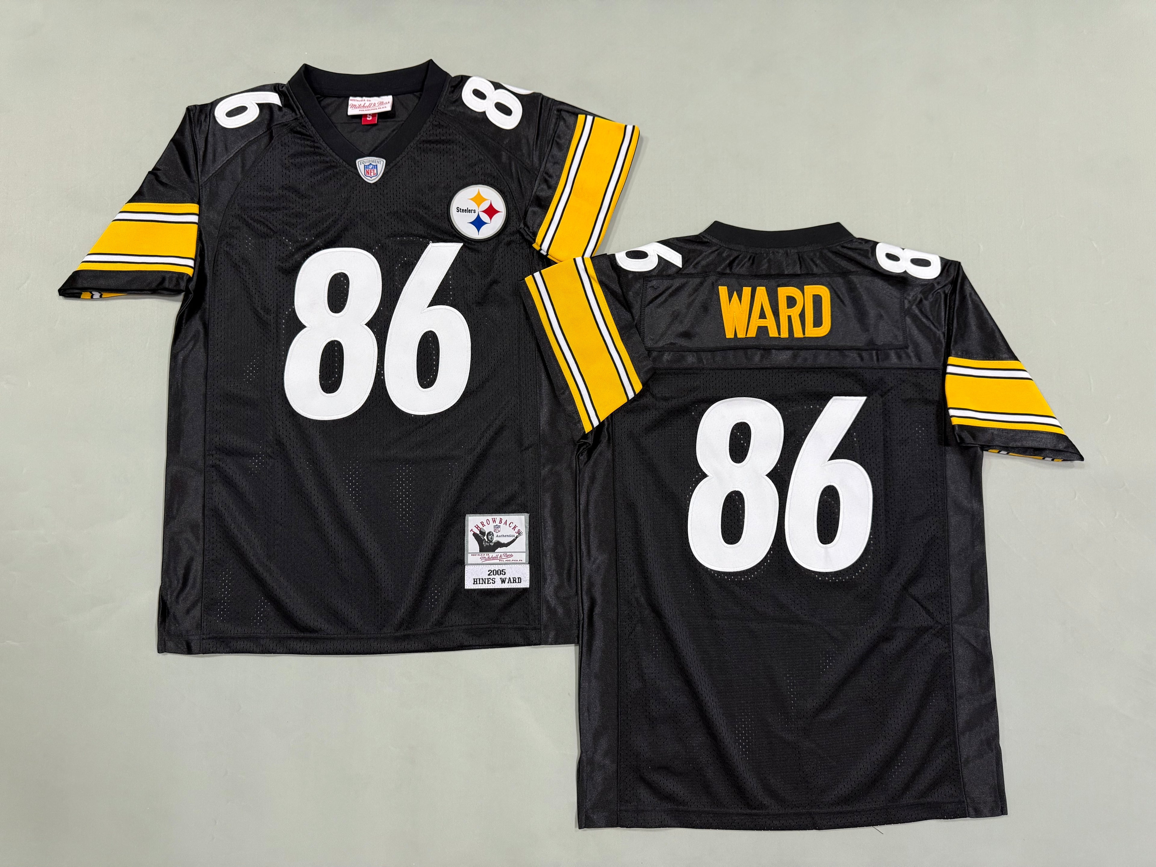 Mens Hines Ward#86 black Pittsburgh Steelers Vintage Throwback Jersey