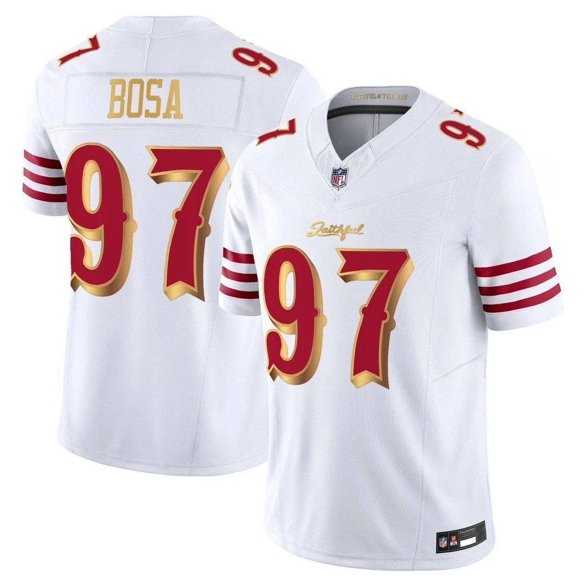 Nick Bosa #97 San Francisco 49ers White 2025 Rivalries Collection Game Limited Jersey