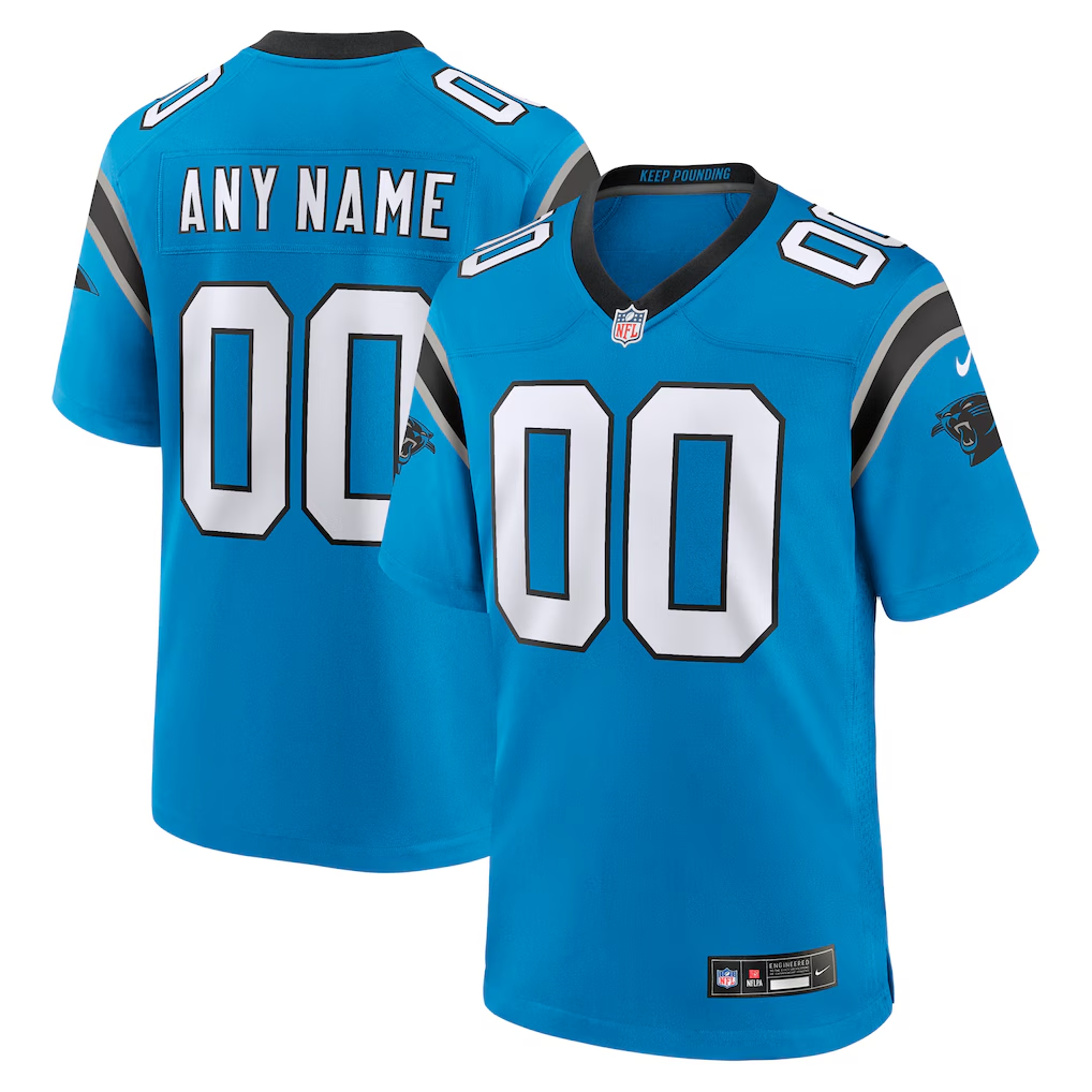Custom Carolina Panthers Blue Game Jersey