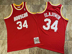 Houston Rockets  #34 Olajuwon Red MN