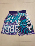 Charlotte Hornets MitchellNessMN team logo blue sweatpants