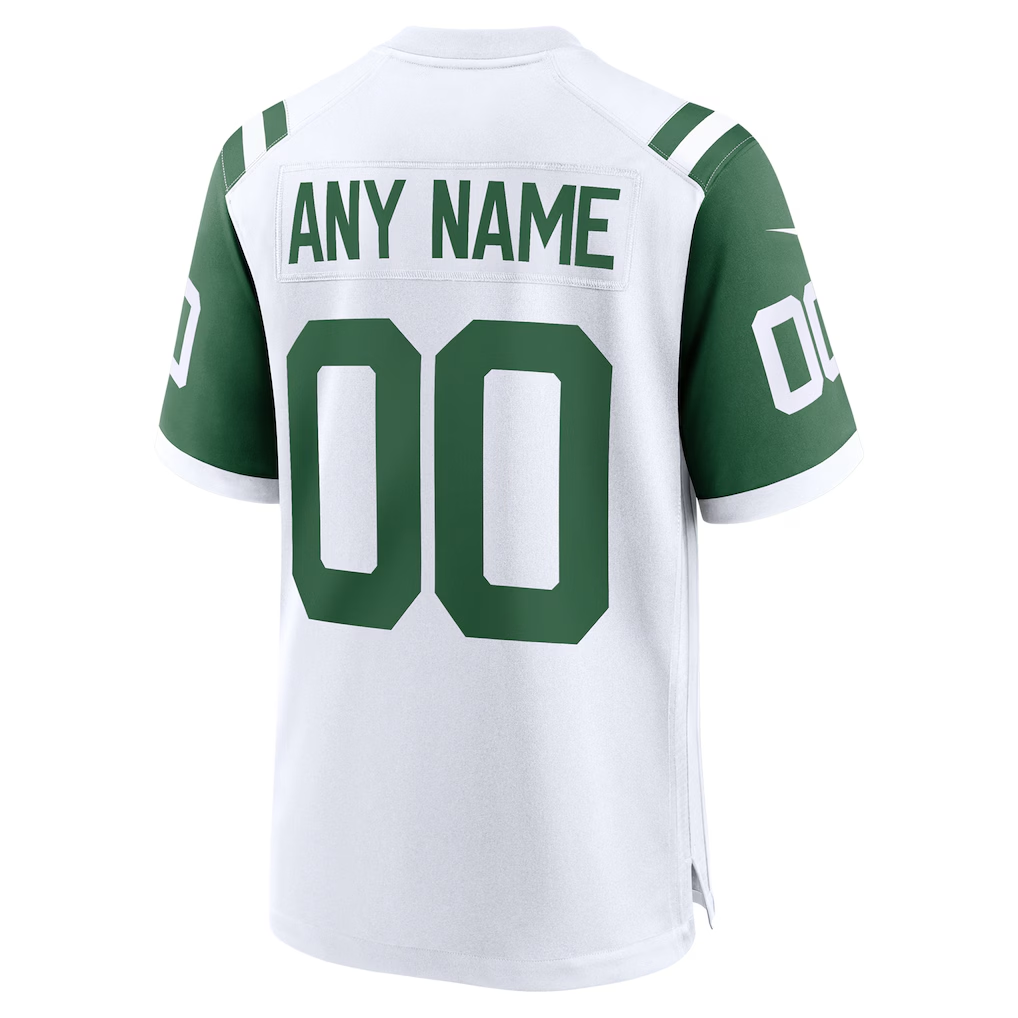 Custom New York Jets White Game Jersey