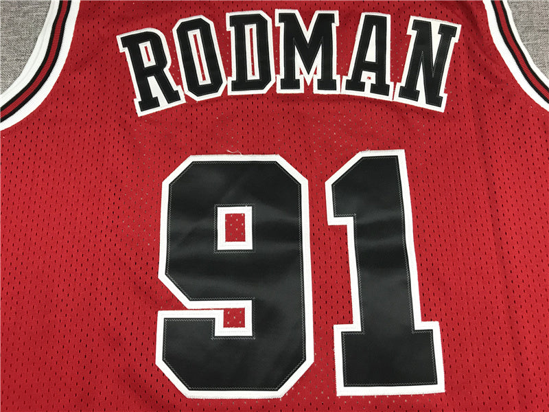 Chicago Bulls Dennis Rodman #91 1997-98 Throwback — Embroidered