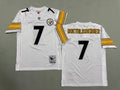 Mens Ben Roethlisberger#7 white‌ Pittsburgh Steelers Vintage Throwback Jersey