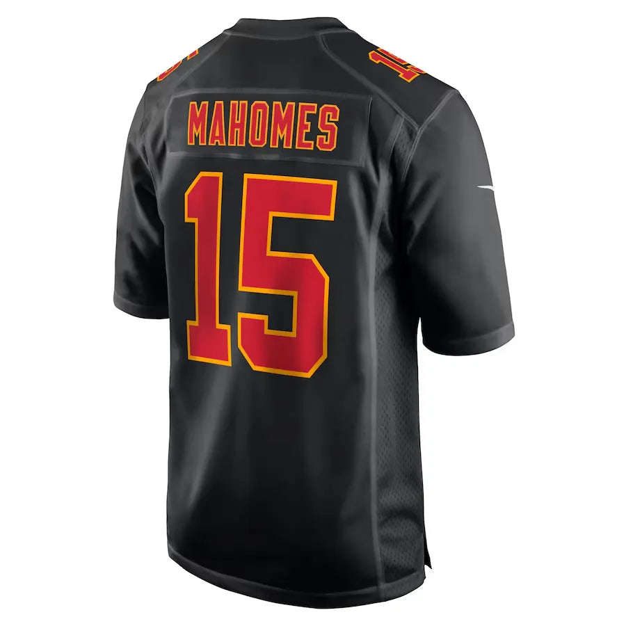 Men's Kansas City Chiefs Patrick Mahomes  Carbon Black Super Bowl LIX Fashion Game Jersey
