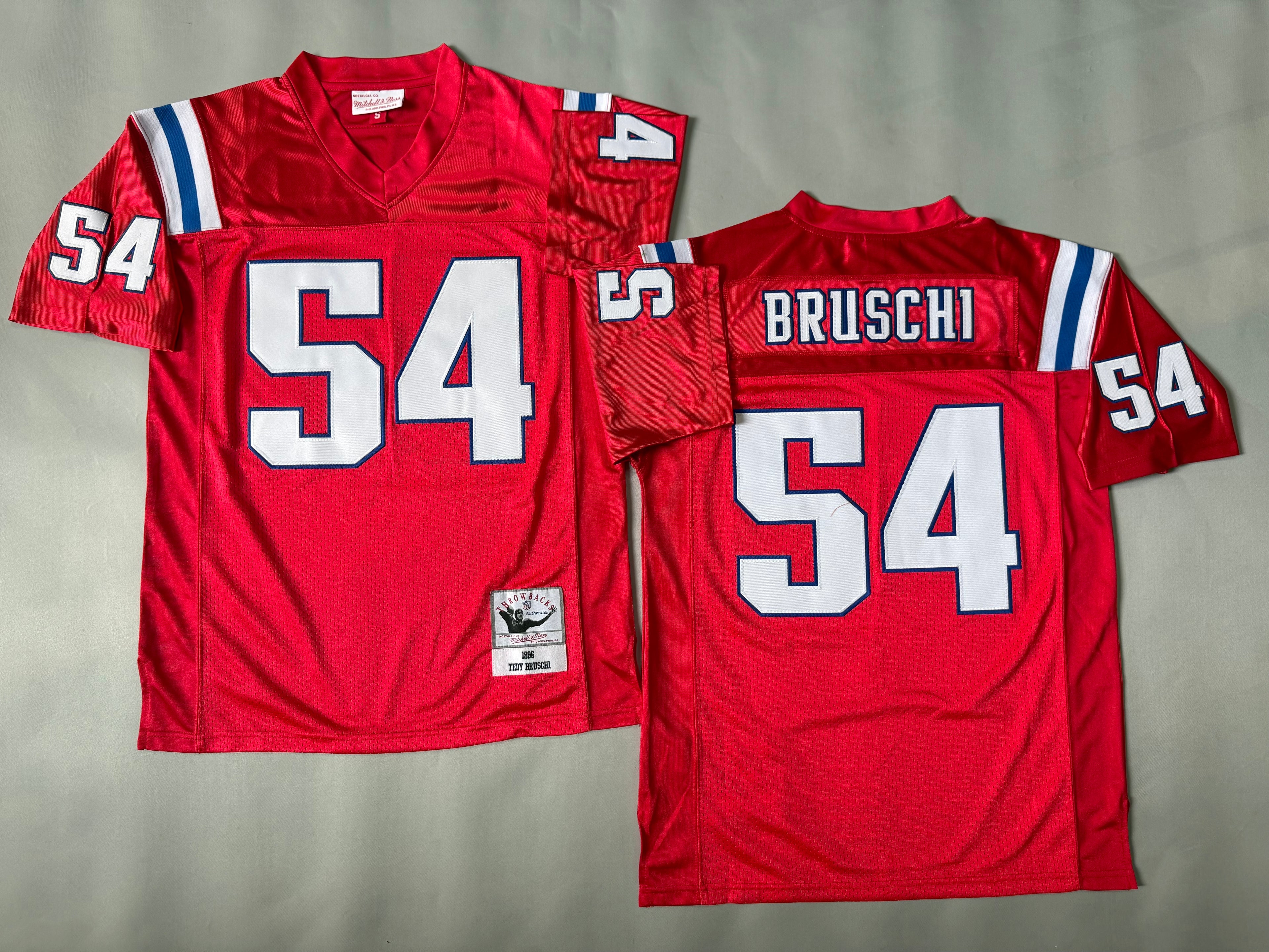 Mens Tedy Bruschi#54 New England Patriots Vintage Throwback Jersey