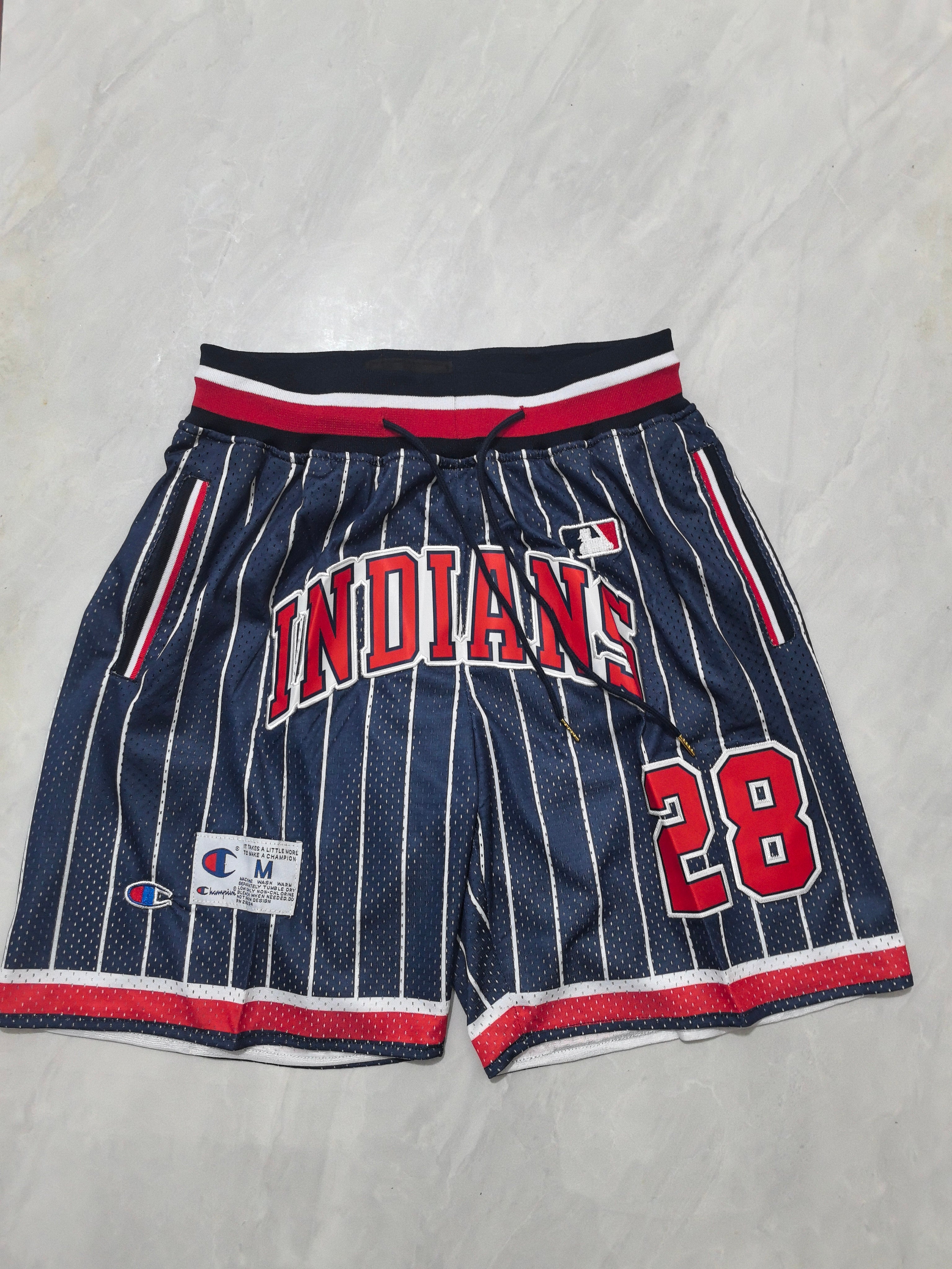 Baseball retro blue striped size 28 pocket shorts