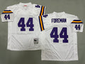 Mens Chuck Foreman#44 white Minnesota Vikings Vintage Throwback Jersey
