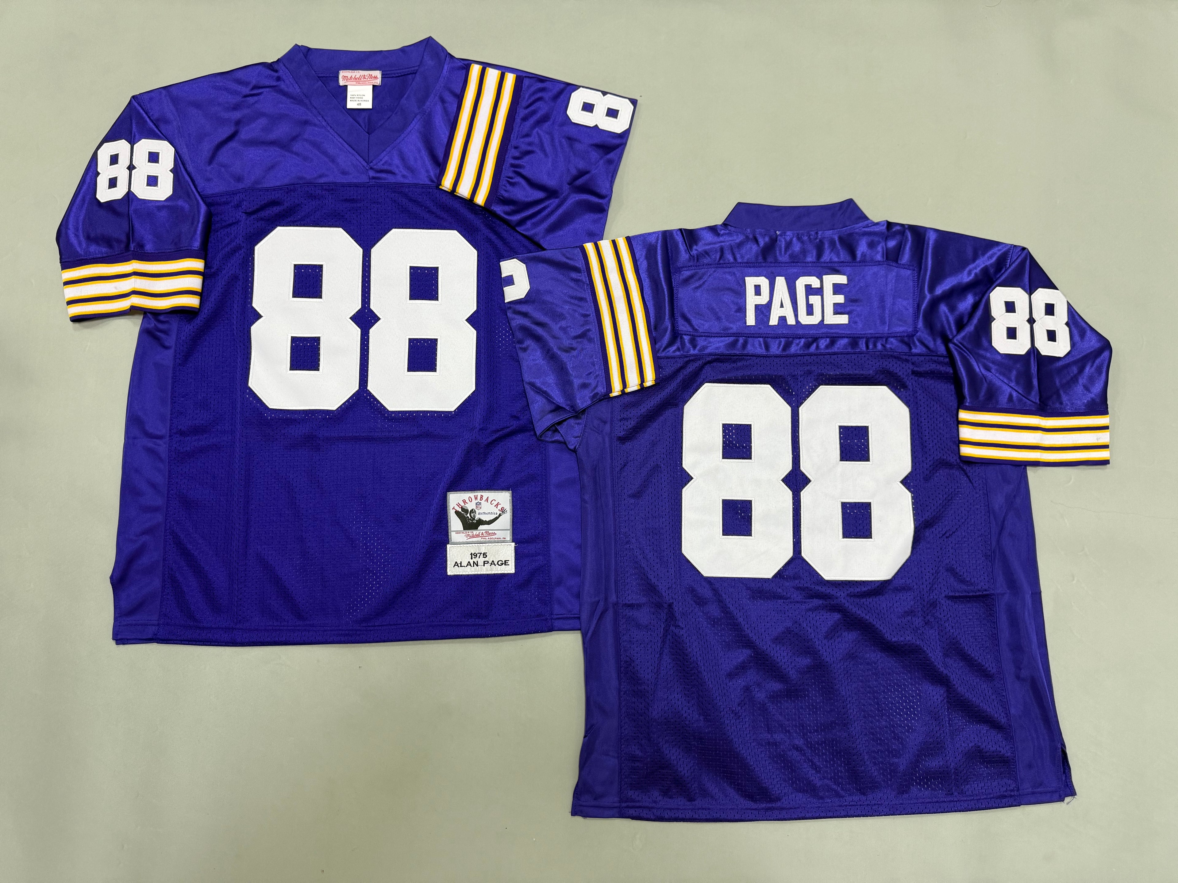 Mens Alan Page#88 Minnesota Vikings Vintage Throwback Jersey