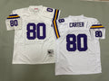 Mens Cris Carter#80 white Minnesota Vikings Vintage Throwback Jersey