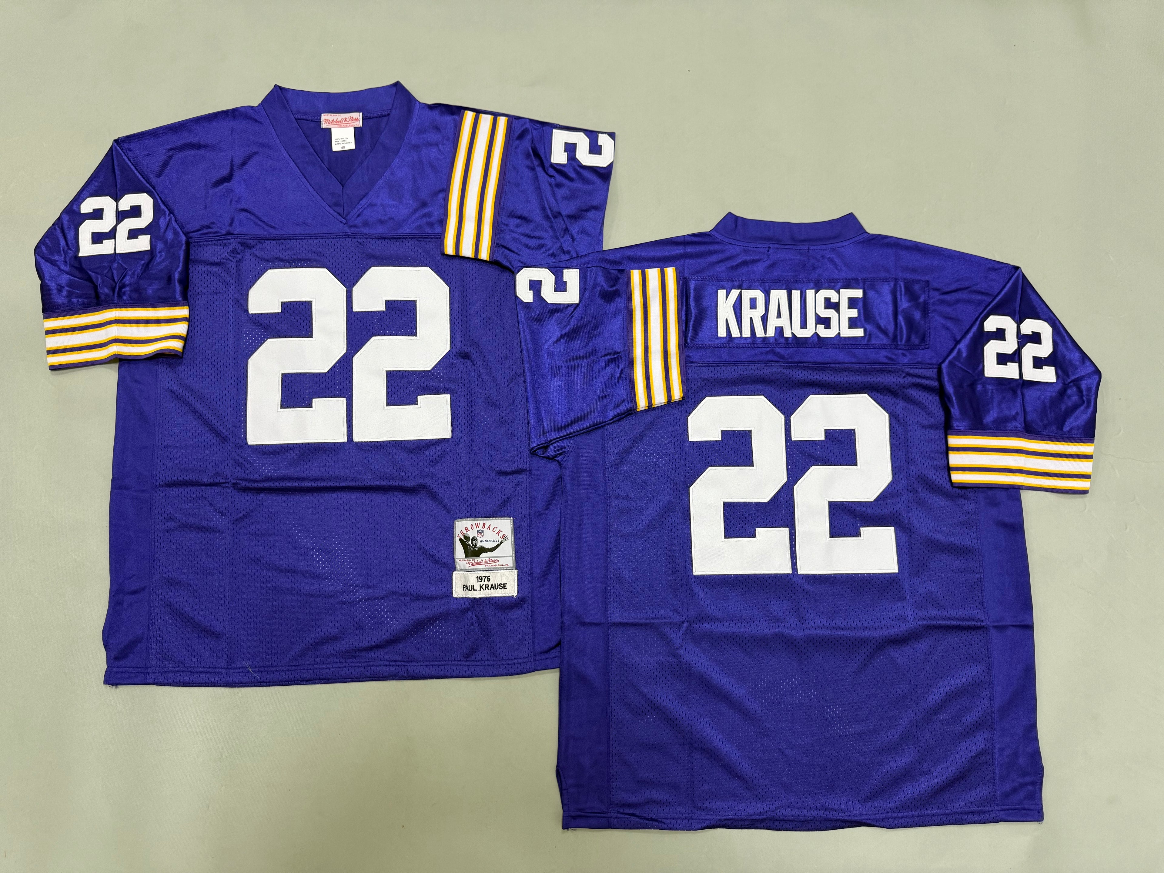 Mens Paul Krause#22 Minnesota Vikings Vintage Throwback Jersey