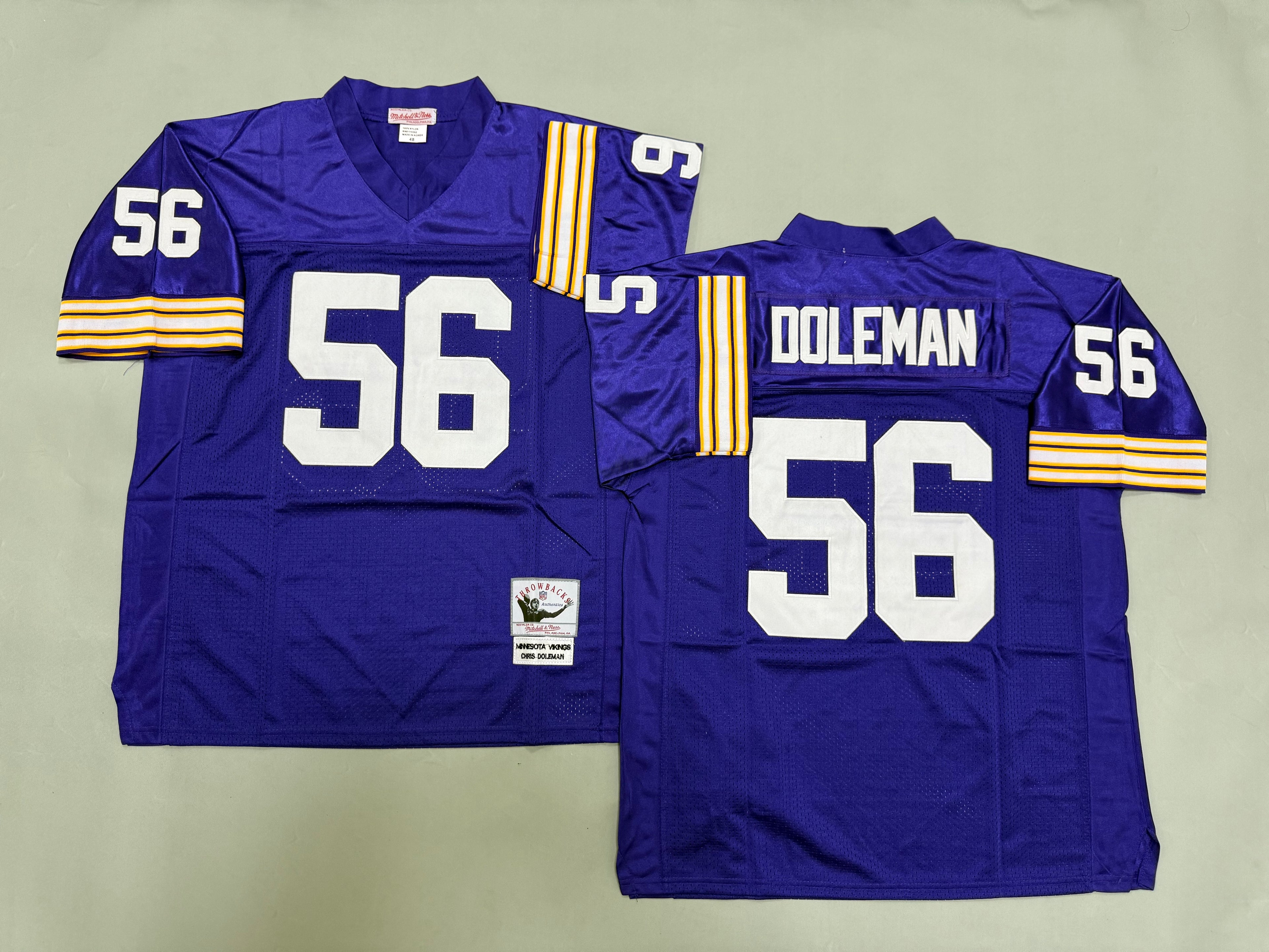 Mens Chris Doleman#56 Minnesota Vikings Vintage Throwback Jersey