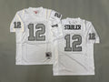 Mens Ken Stabler#12 white Los Angeles Raiders Vintage Throwback Jersey