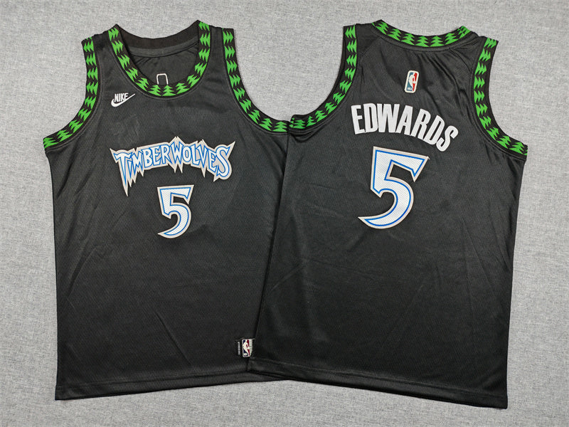 Youth Anthony Edwards Minnesota Timberwolves #5  Embroidered Jersey