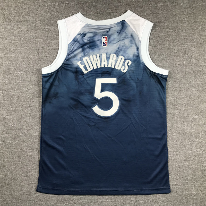 Youth Anthony Edwards Minnesota Timberwolves #5  City Edition Embroidered Jersey