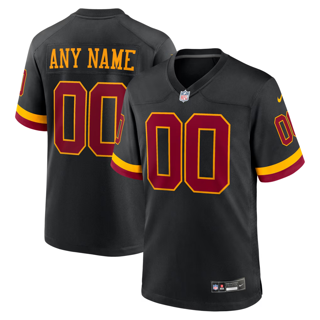 Custom Washington Commanders Black Game Jersey
