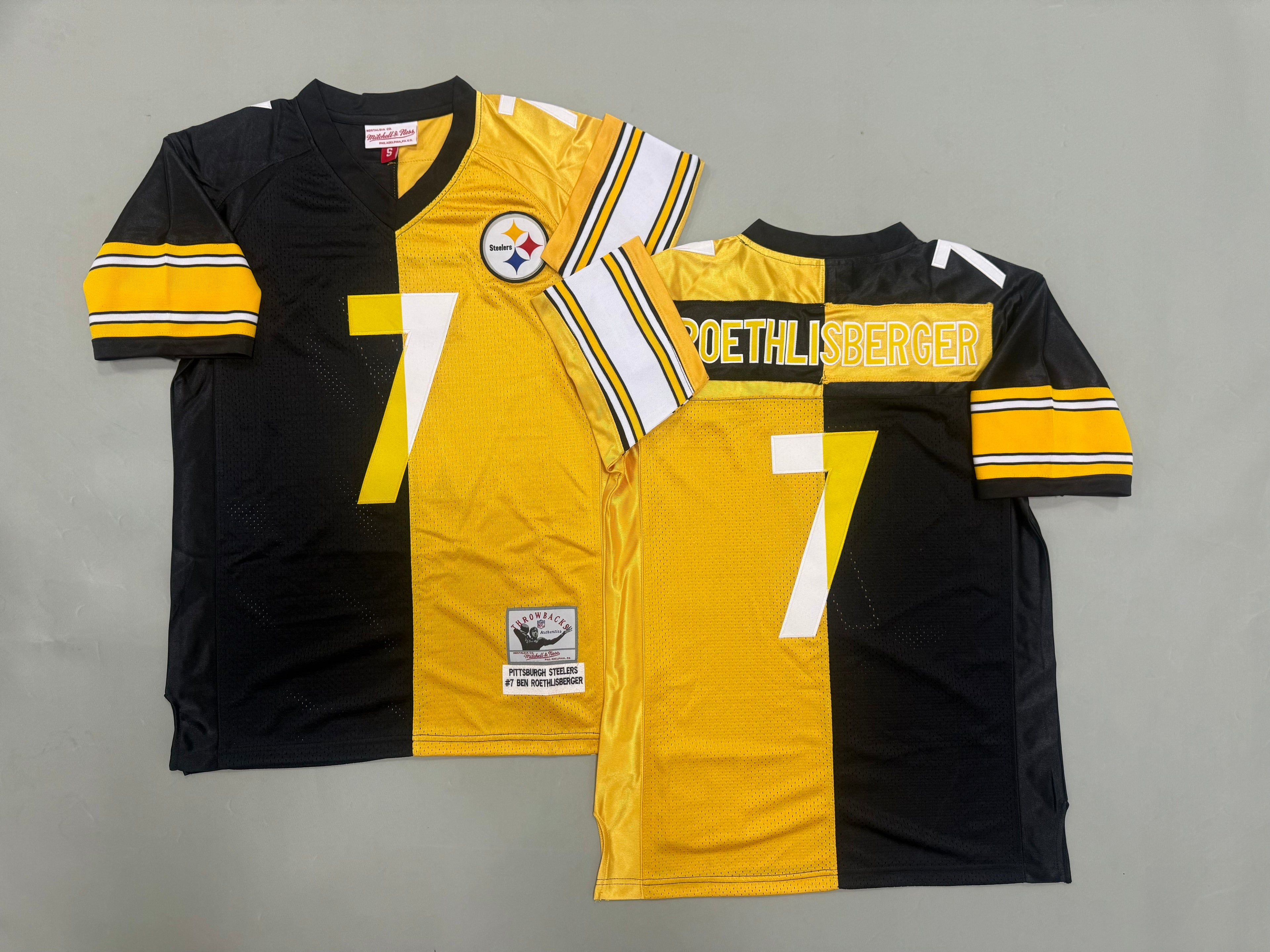 Mens Ben Roethlisberger#7 Pittsburgh Steelers Vintage Throwback Jersey