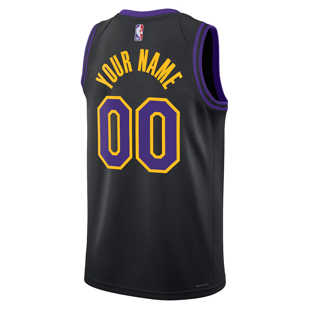Custom Los Angeles Lakers Black Jersey