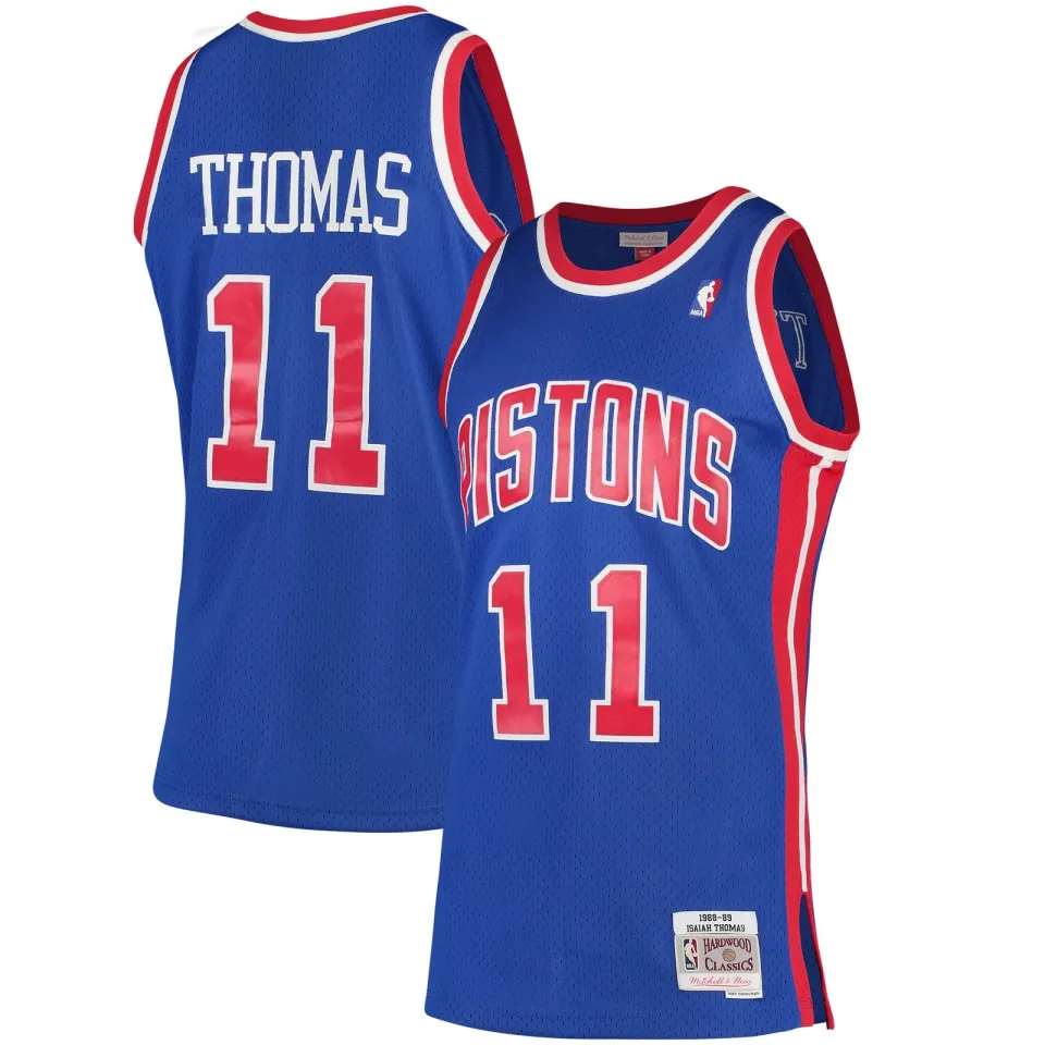 Detroit Pistons Isiah Thomas 1988-89 Blue Throwback — Embroidered