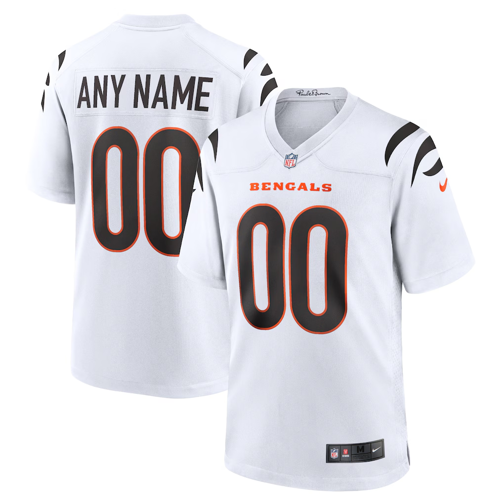 Custom Cincinnati Bengals White Game Jersey