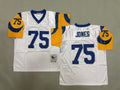 Mens Deacon Jones#75 white Los Angeles Rams Vintage Throwback Jersey
