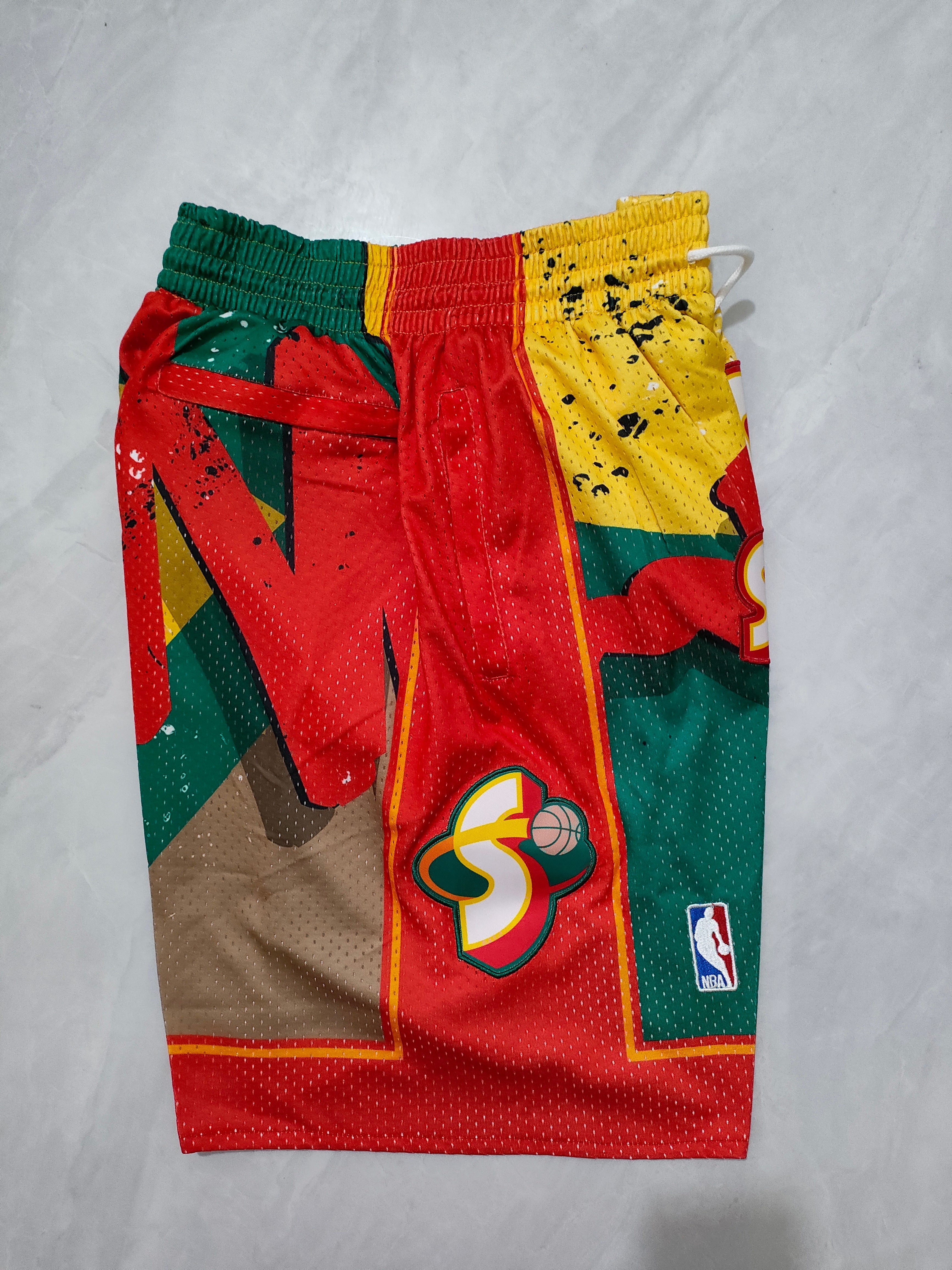 Seattle SuperSonics Green & Red Swingman Pocket Shorts