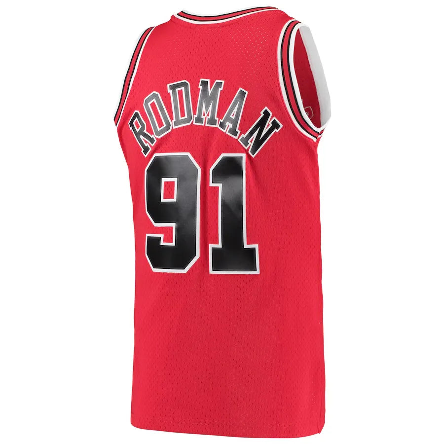 Chicago Bulls Dennis Rodman Mitchell & Ness Red Hardwood Classics Swingman Jersey