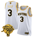 Josh Hart #3 New York Knicks 2026 Finals Swingman White Gold Jersey - All Stitched