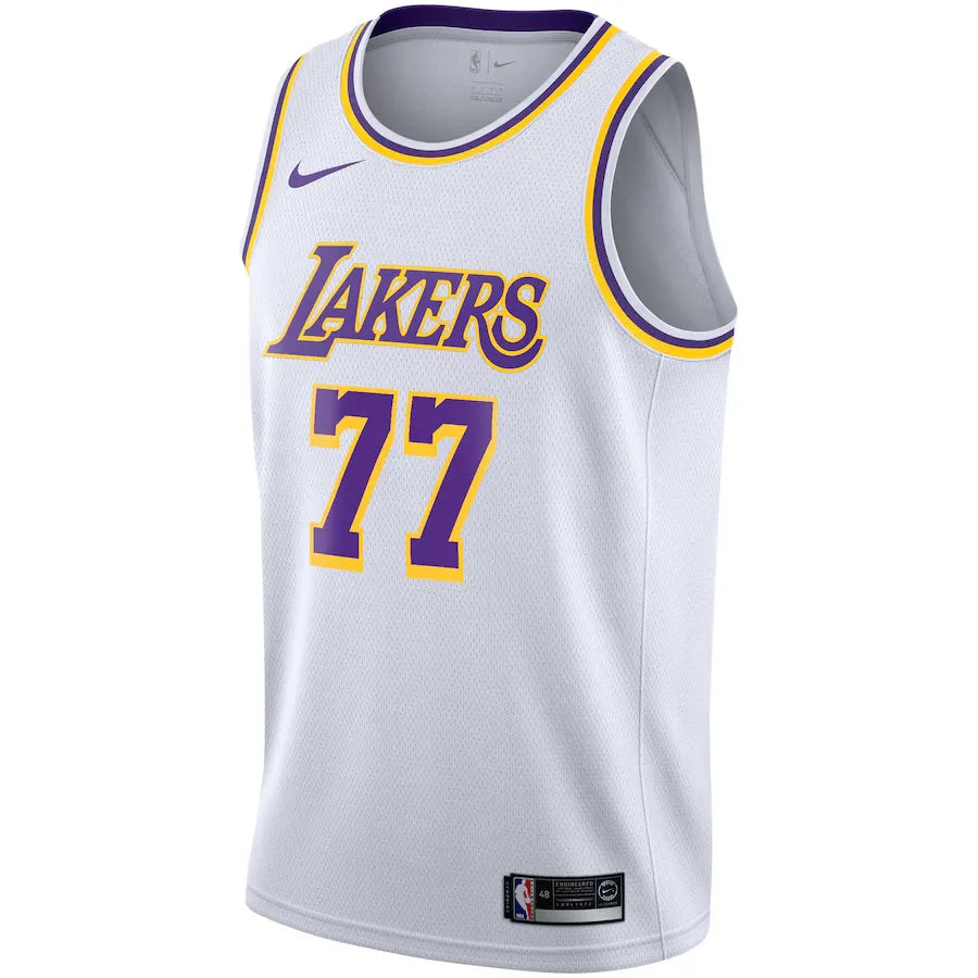 Los Angeles Lakers Association Edition Swingman Jersey - White - Luka Don膷i膰