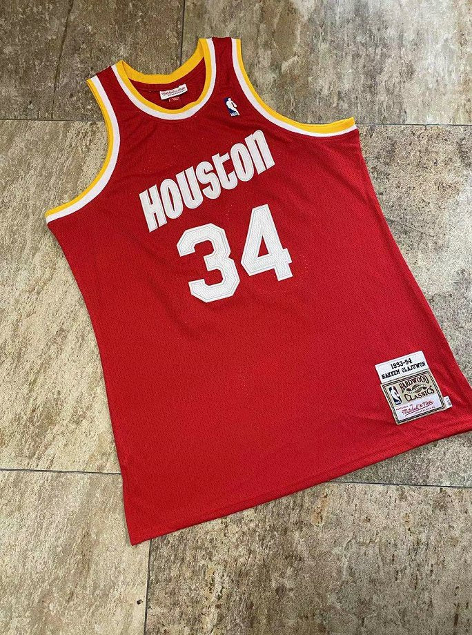Houston Rockets  #34 Olajuwon Red MN