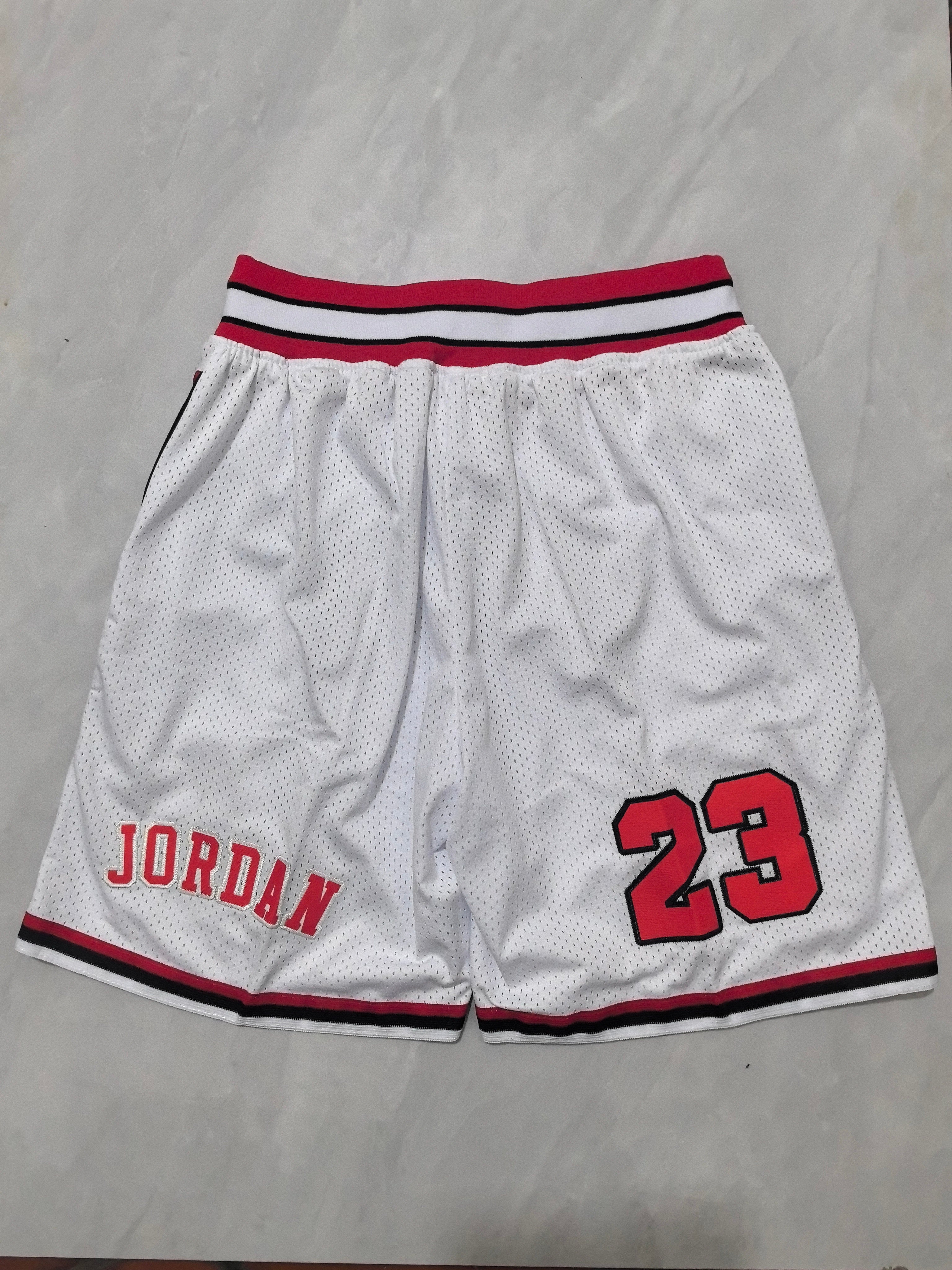 Chicago Bulls White Retro Pocket Shorts #23