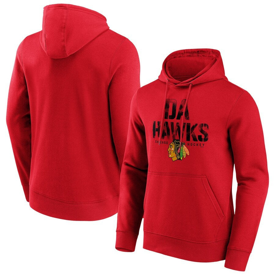 Men's Chicago Blackhawks  Branded Hometown Graphic Hoodie - Red
