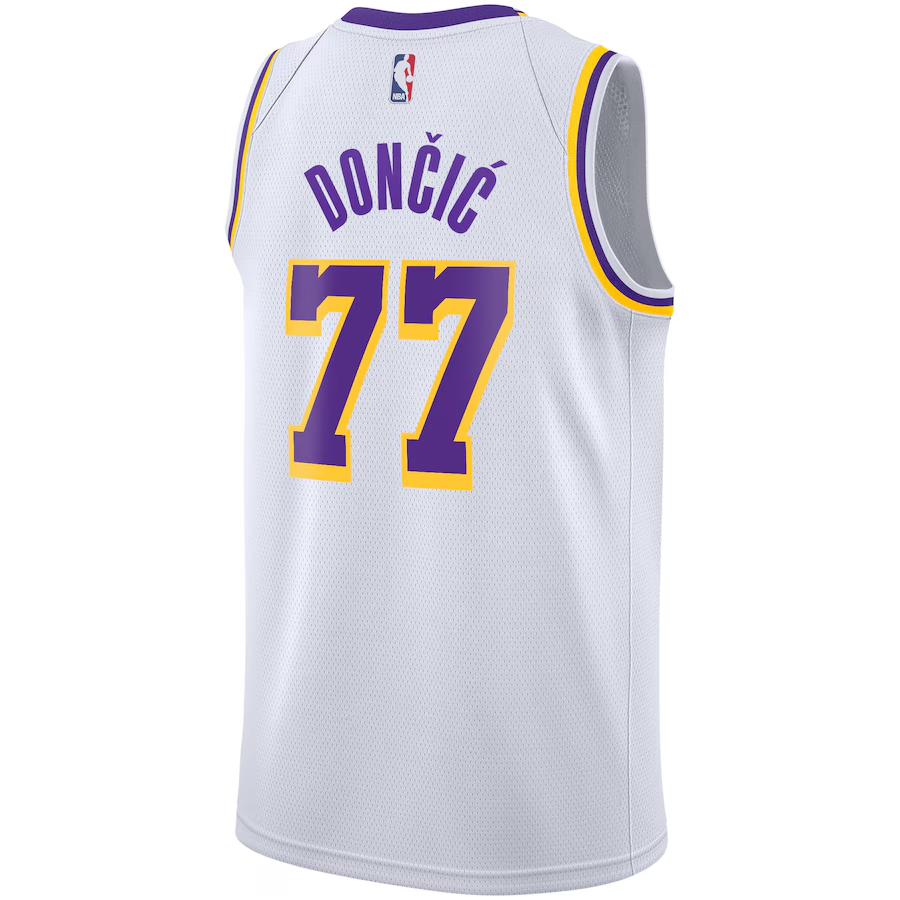 Los Angeles Lakers Association Edition Swingman Jersey - White - Luka Don膷i膰