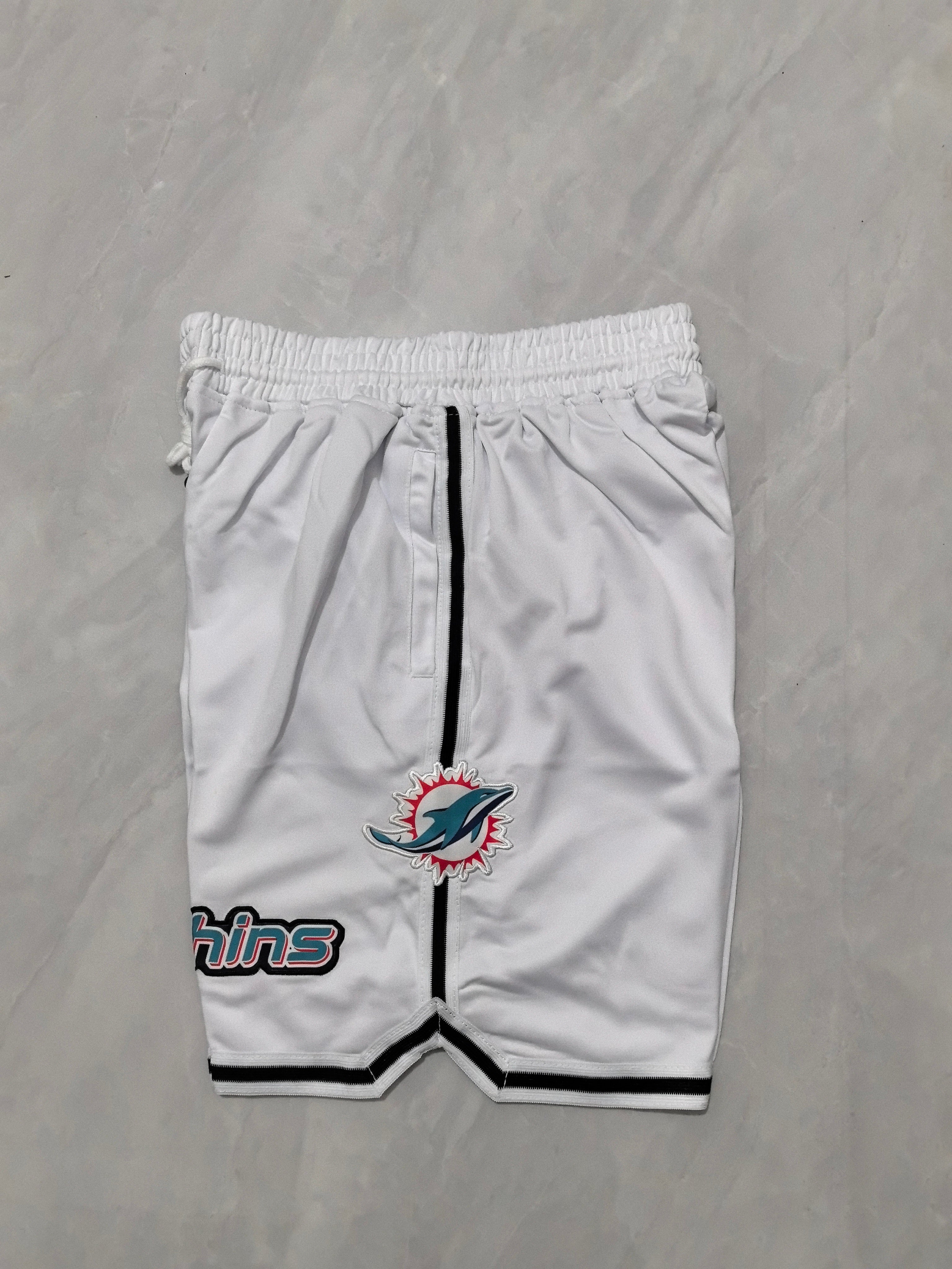Miami Dolphins White Pocket Shorts