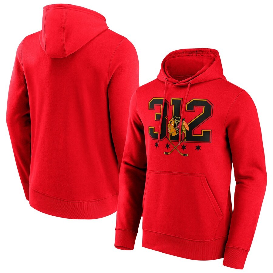Men's Chicago Blackhawks Red  Branded Hometown Graphic Hoodie
