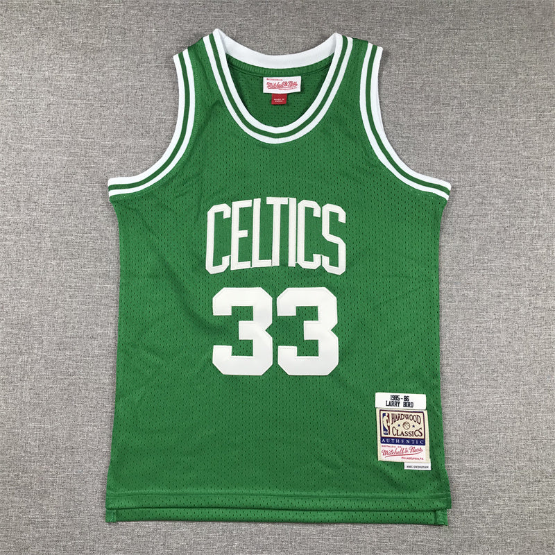 Youth Larry Bird Boston Celtics #33 Embroidered Jersey