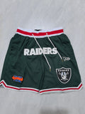 Las Vegas Raiders Green Pocket Shorts