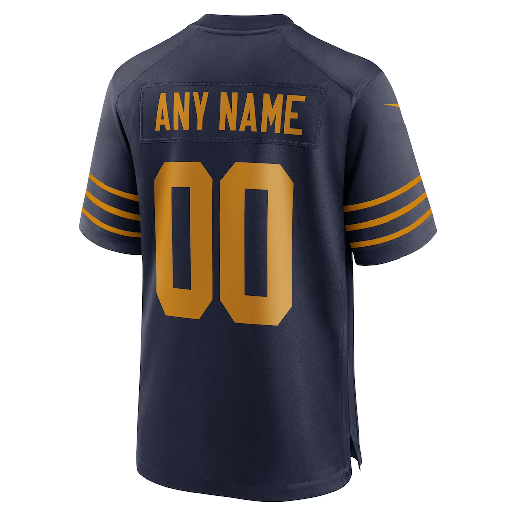 Custom Green Bay PackersNavy Game Jersey