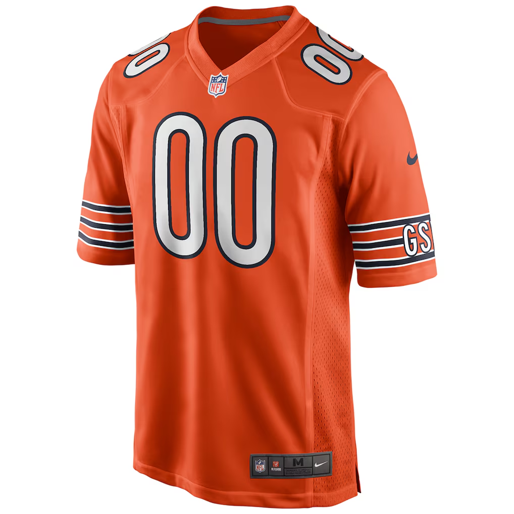 Custom Chicago Bears Orange Game Jersey