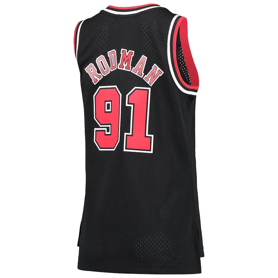 Dennis Rodman Chicago Bulls Mitchell & Ness Women's Hardwood Classics Swingman Jersey - Black