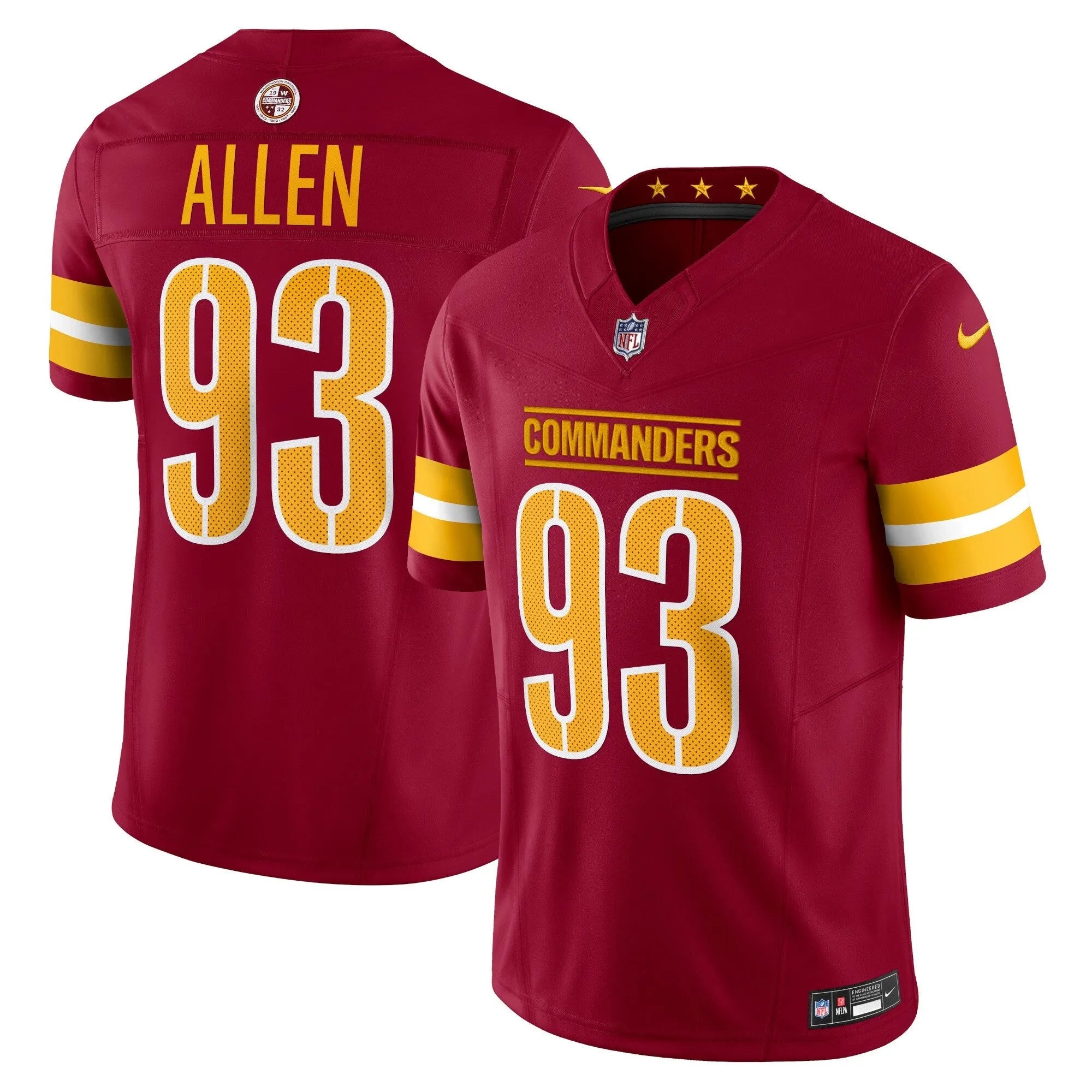 Jonathan Allen Washington Commanders Nike Vapor F.U.S.E. Limited Jersey - Burgundy