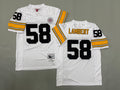 Mens Jack Lambert#58 white Pittsburgh Steelers Vintage Throwback Jersey